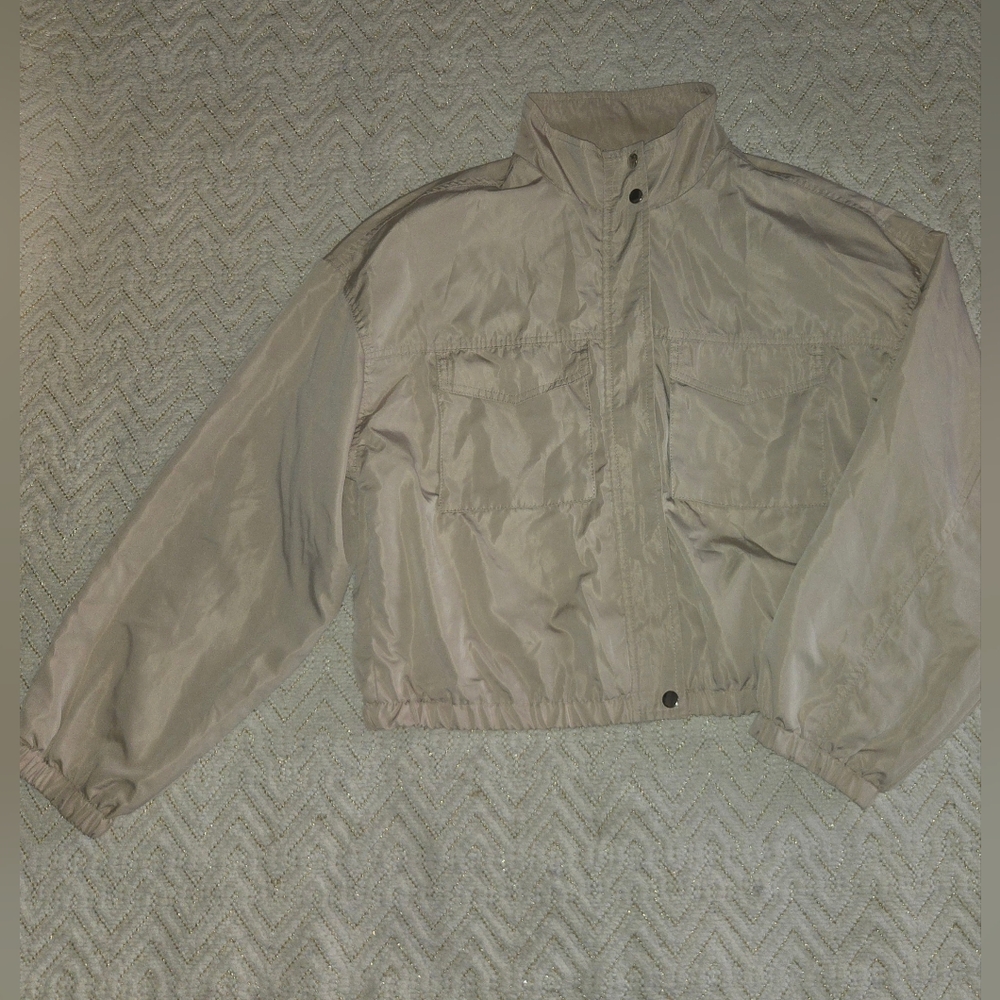 Light Beige Bomber Jacket